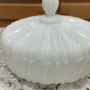 Vintage milk glass candy dish
